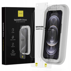 Szkło na ekran Spacecase QuickFit Glass do iPhone 12/12 Pro - 2 sztuki