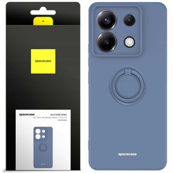 Etui Spacecase Silicone Ring do Poco X6 / RM Note 13 Pro 5G niebieskie