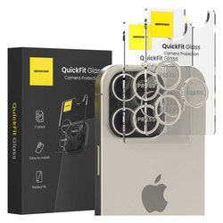 Szkło na aparat Spacecase QuickFit Camera do iPhone 16 Pro/Max tytan naturalny - 2 sztuki