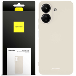Etui silikonowe Spacecase Silicone Case do Poco C65/Redmi 13C 4G kremowe