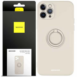 Etui Spacecase Silicone Ring do iPhone 11 Pro Max kremowe