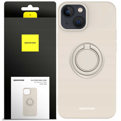 Etui Spacecase Silicone Ring do iPhone 13 mini kremowe