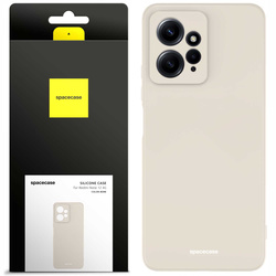 Etui silikonowe Spacecase Silicone Case do Redmi Note 12 4G kremowe