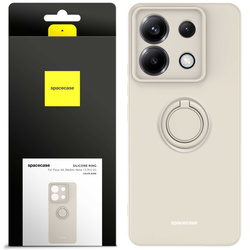 Etui Spacecase Silicone Ring do Poco X6 / RM Note 13 Pro 5G kremowe