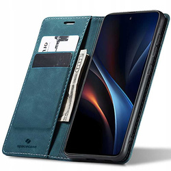 Etui z klapką Spacecase Wallet do Galaxy S25 Ultra niebieskie
