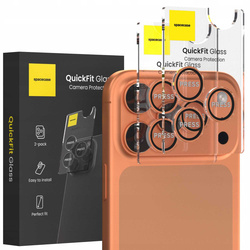 Szkło na aparat Spacecase QuickFit Camera do iPhone 17 Pro / 17 Pro Max pomarańczowe - 2 sztuki