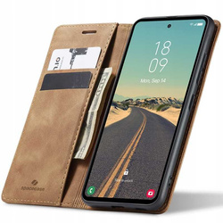 Etui z klapką Spacecase Wallet do Galaxy S23 FE jasno brązowe