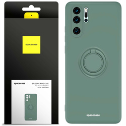 Etui Spacecase Silicone Ring do Huawei P30 Pro ciemno zielone