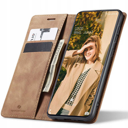 Etui z klapką Spacecase Wallet do Galaxy A71 jasno brązowe