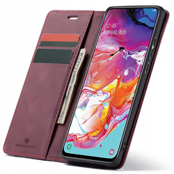 Etui z klapką Spacecase Wallet do Galaxy A70 czerwone