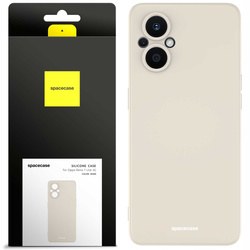 Etui silikonowe Spacecase Silicone Case do Oppo Reno 7 Lite kremowe