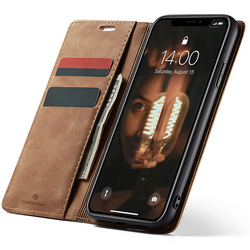 Etui z klapką Spacecase Wallet do iPhone Xr jasno brązowe