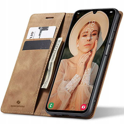 Etui z klapką Spacecase Wallet do Galaxy A55 5G jasno brązowe