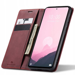 Etui z klapką Spacecase Wallet do Redmi 12C czerwone