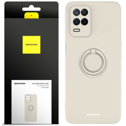 Etui Spacecase Silicone Ring do Realme 8 5G kremowe
