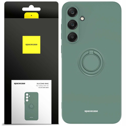 Etui Spacecase Silicone Ring do Galaxy A35 5G ciemno zielone