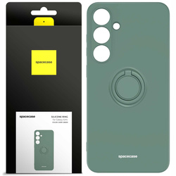 Etui Spacecase Silicone Ring do Galaxy S24+ ciemno zielone
