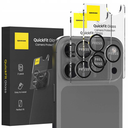 Szkło na aparat Spacecase QuickFit Camera do iPhone 17 Pro / 17 Pro Max czarne - 2 sztuki