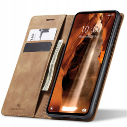 Etui z klapką Spacecase Wallet do Redmi 12C jasno brązowe