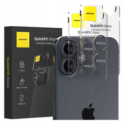 Szkło na aparat Spacecase QuickFit Camera do iPhone 17 czarne - 2 sztuki