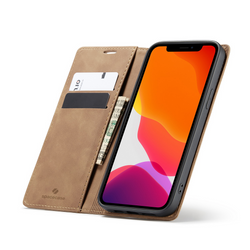 Etui z klapką Spacecase Wallet do iPhone 12 Pro Max jasno brązowe