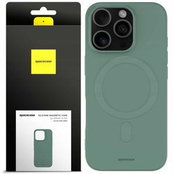 Etui Spacecase Silicone Magnetic do iPhone 16 Pro ciemno zielone