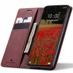 Etui z klapką Spacecase Wallet do Poco X6 / RM Note 13 Pro 5G czerwone