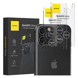 Szkło na aparat Spacecase QuickFit Camera do iPhone 11 Pro/Max/12 Pro czarne - 2 sztuki
