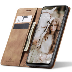 Etui z klapką Spacecase Wallet do Galaxy A72 5G jasno brązowe