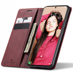 Etui z klapką Spacecase Wallet do Galaxy S21 FE czerwone