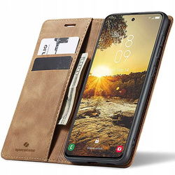 Etui z klapką Spacecase Wallet do Galaxy S24+ jasno brązowe