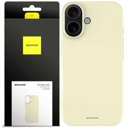 Etui silikonowe Spacecase Silicone Case do iPhone 16 kremowe