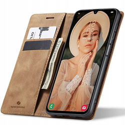 Etui z klapką Spacecase Wallet do Galaxy A25 5G jasno brązowe