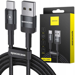 Kabel Spacecase USB do USB-C 2.4A 2m czarny