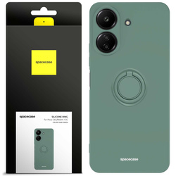 Etui Spacecase Silicone Ring do Redmi 13C 4G/Poco C65 ciemno zielone