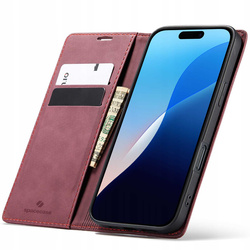 Etui z klapką Spacecase Wallet do iPhone 16 czerwone