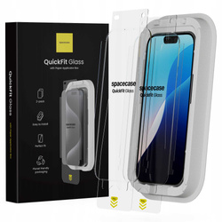 Szkło na ekran Spacecase QuickFit Glass do iPhone 16 Pro - 2 sztuki