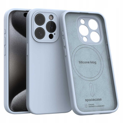 Etui Spacecase Silicone Mag do iPhone 15 Pro jasnoniebieskie