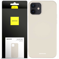 Etui silikonowe Spacecase Silicone Case do iPhone 12/12 Pro kremowe