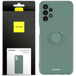 Etui Spacecase Silicone Ring do Galaxy A13 4G ciemno zielone
