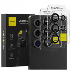 Szkło na aparat Spacecase QuickFit Camera do Galaxy S25 Ultra czarne - 2 sztuki