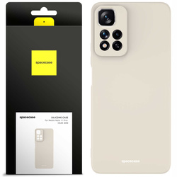 Etui silikonowe Spacecase Silicone Case do Redmi Note 11 Pro+ kremowe