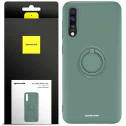 Etui Spacecase Silicone Ring do Galaxy A70 ciemno zielone