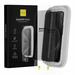 Szkło prywatyzujące Spacecase Quickfit Privacy do iPhone 15 Pro Max - 2 sztuki
