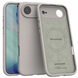 Etui Spacecase Silicone Mag do iPhone 17 Air jasnoszare