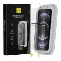 Szkło na ekran Spacecase QuickFit Glass do iPhone 12 Pro Max - 2 sztuki