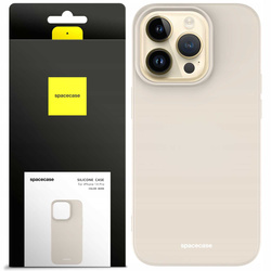 Etui silikonowe Spacecase Silicone Case do iPhone 14 Pro Max kremowe