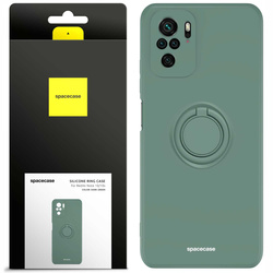 Etui Spacecase Silicone Ring do Redmi Note 10/10s ciemno zielone