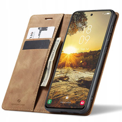 Etui z klapką Spacecase Wallet do Galaxy S24 FE jasno brązowe