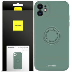 Etui Spacecase Silicone Ring do iPhone 11 ciemno zielone